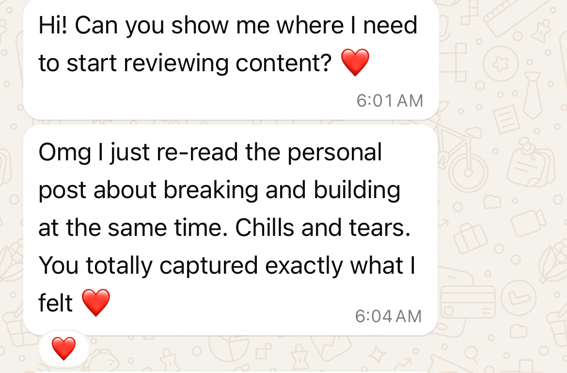 “You totally captured exactly what I felt”
