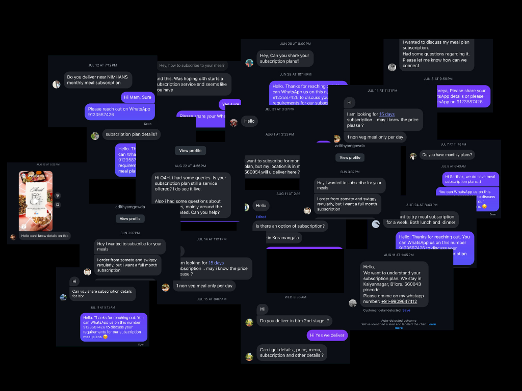 Meal-plan enquiries flowing in through the DMs